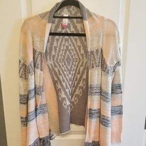 No Boundaries, Gray and Pink Cardigan